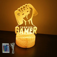 NEON GAMER 3D Lamp LED Night Light Gaming Setup RGB Children's Lamps Gamer Room Decoration Bedroom Table Lamp Personalized Gifts thumbnail