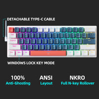 Machenike K500-B61 Mini Mechanical Keybaord 60% Form Factor 61Keys Gaming Keybaord Wired Full Key Hot-Swappable RGB Backlit thumbnail