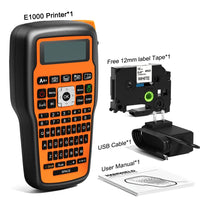 E1000 PRO Portable Printer Label Maker Tze-231 Label Printer Tape Keyboard Symbol Industrial Printer Work with Heat Shrink Tubes thumbnail