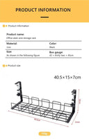 Undertable Storage Rack Metal Cable Tray Computer Desk Wire Organizer without Perforated Kitchen Storage Accessories thumbnail