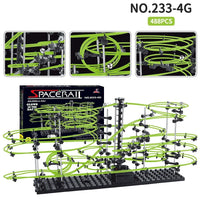 Marble Run Maze Race Track Games Luminous Spacerail Roller Coaster Level 2 3 4 Electric Elevator Model Education Science Toy thumbnail