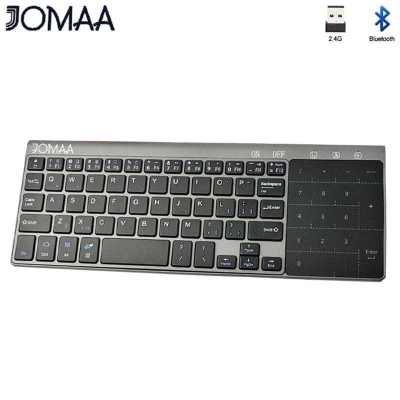 Slim 2.4G Wireless Keyboard with Touchpad Mouse Number Numeric USB Wireless Keypoard for Android Windows Desktop Laptop TV Box