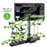 Marble Run Maze Race Track Games Luminous Spacerail Roller Coaster Level 2 3 4 Electric Elevator Model Education Science Toy thumbnail