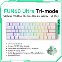 Akko MonsGeek FUN60 Mechanical Keyboard Magnetic Switch 60% Gaming Keyboards Rapid Trigger 0.01mm 8K ARGB HE/TMR Custom Keyboard thumbnail