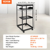 SucceBuy Open Frame Server Rack 12U/15U/20U Floor Standing or Wall Mounted with Adjustable Depth for Microdata Center Office Use thumbnail