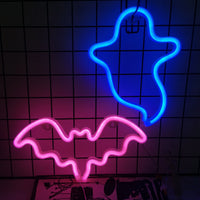 Halloween Bat Spirit LED Neon Wall Decor for Party Gift - Terrifying Atmosphere - USB or Battery Powered thumbnail