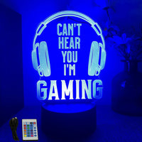NEON GAMER 3D Lamp LED Night Light Gaming Setup RGB Children's Lamps Gamer Room Decoration Bedroom Table Lamp Personalized Gifts thumbnail
