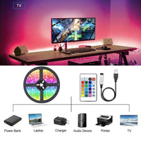 USB LED Strip Lights RGB 5050 LED Light Music Sync Color Changing TV Backlight Flexible LED Lamp Tape Ribbon for Party Home Deco thumbnail