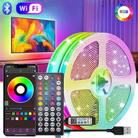 USB LED Strip Lights RGB 5050 LED Light Music Sync Color Changing TV Backlight Flexible LED Lamp Tape Ribbon for Party Home Deco thumbnail