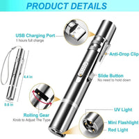 USB Rechargeable Cat Laser Pointer with 3 Modes 5 Patterns Lazer Projection Pen Red Dot LED Light Pointer Interactive Cat Toys thumbnail