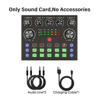 V8S Live Sound Card Podcast Equipment Live Broadcast DJ Device with BM800 Microphone Set For Music/Recording Live Streaming thumbnail
