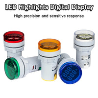 22MM AC 20-500V 0-100A LED Digital Voltmeter Ammeter Signal Lights 220V Voltage Current Meter Volt Amp Indicator Tester Detector thumbnail