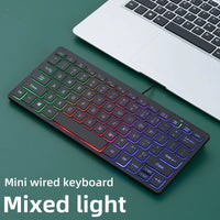 M70 Slim Keyboard Wired, APAYADO Mini Dazzling Color Keyboard, Character Translucent Keycaps, Bass Click, RGB thumbnail