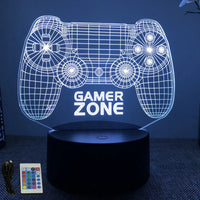 NEON GAMER 3D Lamp LED Night Light Gaming Setup RGB Children's Lamps Gamer Room Decoration Bedroom Table Lamp Personalized Gifts thumbnail
