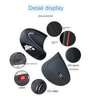 Original ihoyi Wireless Mouse Vertical Wired USB Mouse Ergonomic Luminous 2.4G Mute Photoelectric Bluetooth Game Mouse thumbnail