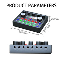 V8S Audio Mixer with Voice changer,Podcast Mixer,Sound Card for Phone Gaming Karaoke Studio Live Streaming Podcast thumbnail