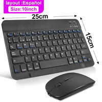 Bluetooth Wireless Keyboard Mouse For IOS Android Windows Tablet For iPad Air Mini Pro Spanish Korean Portugal Russian Keyboard thumbnail