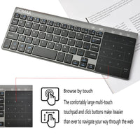 Slim 2.4G Wireless Keyboard with Touchpad Mouse Number Numeric USB Wireless Keypoard for Android Windows Desktop Laptop TV Box thumbnail