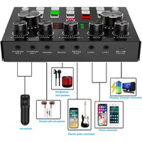 V8S Audio Mixer with Voice changer,Podcast Mixer,Sound Card for Phone Gaming Karaoke Studio Live Streaming Podcast thumbnail