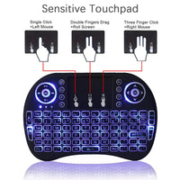 2.4G Air Mouse with Touchpad Keyboard i8 Arabic French Spanish Russian Backlit Mini Wireless Keyboard for PC Android TV Box thumbnail