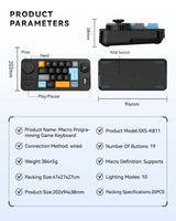 Hot Swap Wired Mechanical Keyboard with Volume Scroll Jostic 19Keys Programmer Keypad for Computer Laptop thumbnail