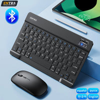 Bluetooth Wireless Keyboard Mouse For IOS Android Windows Tablet For iPad Air Mini Pro Spanish Korean Portugal Russian Keyboard thumbnail