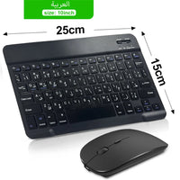 Bluetooth Wireless Keyboard Mouse For IOS Android Windows Tablet For iPad Air Mini Pro Spanish Korean Portugal Russian Keyboard thumbnail