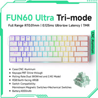 Akko MonsGeek FUN60 Mechanical Keyboard Magnetic Switch 60% Gaming Keyboards Rapid Trigger 0.01mm 8K ARGB HE/TMR Custom Keyboard thumbnail