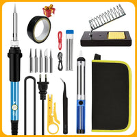 NEW Soldering Iron Kit Welding Tool (908-02:16-IN-1)(908-06:20-IN-1 With Digital Multimeter) 5 Extra Tips EU/US Plug 60W thumbnail
