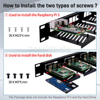 1U Rack Mount for Raspberry Pi 5/4B/3B+ Removable Steel Bracket 19 Inch 5 Slots thumbnail