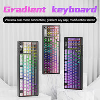 M96 Bluetooth Keyboard Wireless FREEWOLF Screen Gaming Keyboard,Electronic Screen, Multi-Device Connection,Ergonomics Gaming thumbnail
