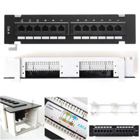 Network Tool Kit 12 Port CAT6 Patch Panel RJ45 Networking Wall Mount Rack with Surface Wall Mount Bracket thumbnail
