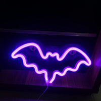 Halloween Bat Spirit LED Neon Wall Decor for Party Gift - Terrifying Atmosphere - USB or Battery Powered thumbnail