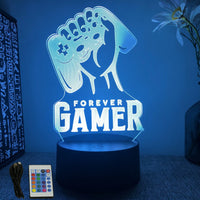 NEON GAMER 3D Lamp LED Night Light Gaming Setup RGB Children's Lamps Gamer Room Decoration Bedroom Table Lamp Personalized Gifts thumbnail