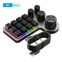 12 Keys 4 Knobs Programming Macro  Keyboard RGB USB Wired/Bluetooth-Compatible Photoshop Gaming Keypad Hot-swap Red Switch thumbnail