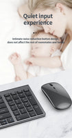 Gray Bluetooth 5.0 & 2.4G Wireless Keyboard Mouse Combo Rechargeable Full Size Wireless Keyboard for Notebook Laptop thumbnail