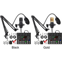 Podcast Equipment Bundle with BM800 Microphone and V8 Sound Card Podcast Equipment Metal Shock Mount Perfect for Phone PC DJ thumbnail