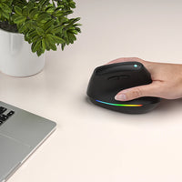 Kysona Vertical Mouse Wireless Bluetooth Ergonomic RGB Rechargeable 4000DPI 6 Mute Buttons for Tablet Laptops Computer PC Mice thumbnail