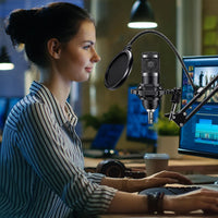Podcast Equipment Bundle with BM800 Microphone and V8 Sound Card Podcast Equipment Metal Shock Mount Perfect for Phone PC DJ thumbnail