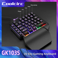 35-Key Single-Handed Mechanical Gaming Keyboard - USB Wired RGB Backlight, Ergonomic Design & Ultra-Slim Portable for Laptop/PC thumbnail