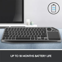 Bluetooth Wireless Keyboard with Touchpad 7-Colors Backlit 2.4g Rechargeable Trackpad Keyboard for Smart TV, IOS IPhone/IPad thumbnail