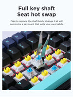 AULA F87 Pro Mechanical Keyboard 2.4g/Usb/Bluetooth Tri Mode Wireless 87 Key Rgb Pbt Gasket 5 Layer Silencing Full Key No Impact thumbnail