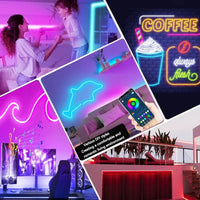 RGB Neon LED Strip 1/2/3/5M IP65 Waterproof DIY USB Neon Strip Tuya App Remote Control Flexible Ribbon for Home Decor Lighting thumbnail