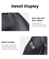 UGREEN Vertical Mouse Wireless Bluetooth5.0 2.4G Ergonomic 4000DPI 6 Mute Buttons for MacBook Tablet Laptops Computer PC Mice thumbnail