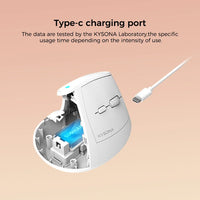 Kysona Vertical Mouse Wireless Bluetooth Ergonomic RGB Rechargeable 4000DPI 6 Mute Buttons for Tablet Laptops Computer PC Mice thumbnail