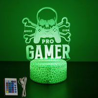 NEON GAMER 3D Lamp LED Night Light Gaming Setup RGB Children's Lamps Gamer Room Decoration Bedroom Table Lamp Personalized Gifts thumbnail