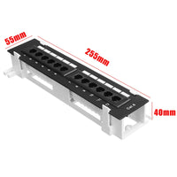 Network Tool Kit 12 Port CAT6 Patch Panel RJ45 Networking Wall Mount Rack with Surface Wall Mount Bracket thumbnail