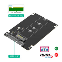 M.2  SSD to 2.5 SATA Enclosure, B & M Key SATA  SSD Converter to 2.5 Inch SATA 3.0 Card with 7mm Plastic Case thumbnail