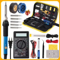 19-IN-1 Soldering Iron Kit Welding Tool Soldering Kit with LCD Digital Multimeter 60W Soldering Iron 5 Extra Tips EU/US Plug thumbnail