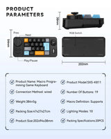 Programmable Wired Mechanical Keyboard with Volume Scroll Wheel,Game Joystick 19Key Hot-Swappable Number Keypad for Win8/10/Mac thumbnail
